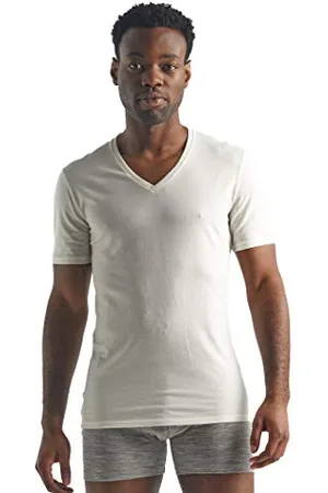 Icebreaker Hommes Laine Merino Anatomica Top à Manches Courtes avec Col V pour sous-Vêtements - , S