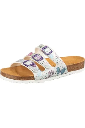 LICO Femme Bioline Butterfly Chausson, Argent/coloré, 42 EU