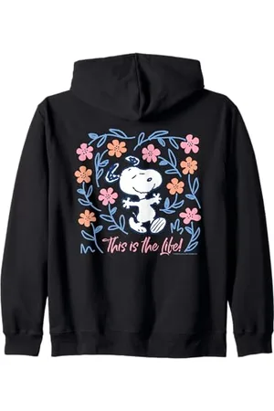 Peanuts Snoopy Bonne Vie Printemps Fleurs Été Happy Fun Nature Sweat à Capuche