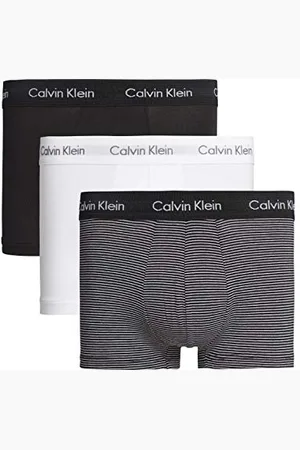 Calvin Klein Lot de 3 Boxers Maillot, White/B&w Stripe/Black 01, Taille L Homme