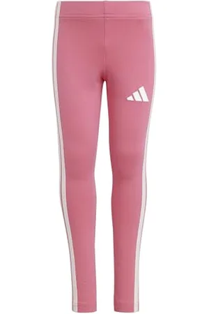 adidas Fille Essentials 3 Stripes Leggings, Pink Fusion/White, 5-6 Years
