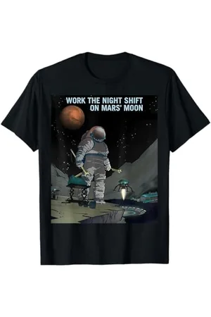MathWare Nerdy NASA Work the Night Shift Mars Space Science Professeur T-Shirt
