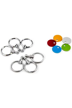 Troika Brevet - KYR60/MC - Porte-clés - Avec mousqueton - 6 anneaux interchangeables - Métal/laiton - Mat - Chromé - Argent original, , 1 cm, Porte-clés