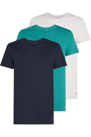 Calvin Klein T-Shirts Manches Courtes Lot de 3 Homme en Coton, Multicolore (Shoreline, Snow Hthr, Lively Teal), XL