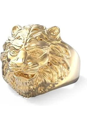 Guess LION KING JUMR01307JWYG Bague homme en acier inoxydable tête lion, Taille unique, Métal, Aucune pierre précieuse