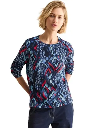 CECIL B322612 T-Shirt imprimé à Manches Longues, , S Femmes