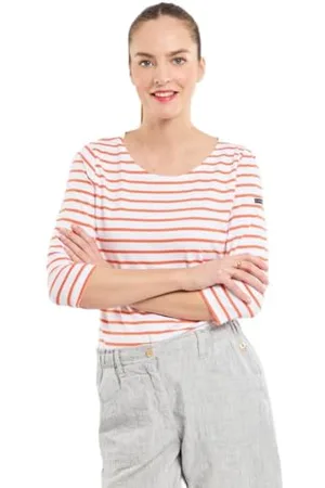 Armor.lux Marinière Manches 3/4 et col Bateau en Coton léger Femme Sweater