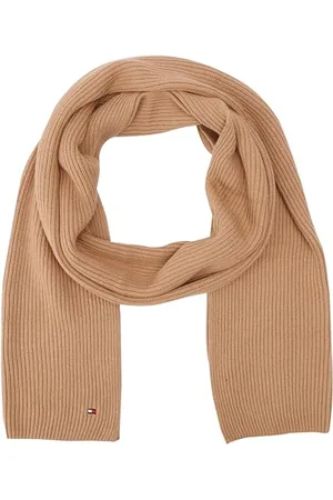 Tommy Hilfiger Écharpe Femme Essential Flag Scarf Chaude, Marron (Camel), Taille Unique