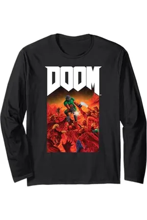 DOOM Full Color Cover Art Retro Video Game Manche Longue