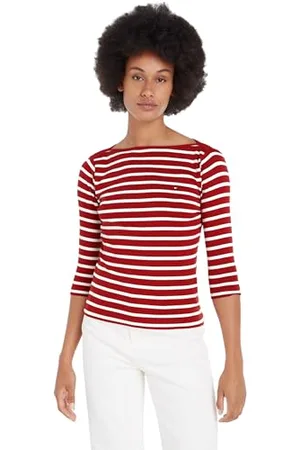 Tommy Hilfiger New Cody Slim Boat-NK 3/4SLV S/S Knit Tops Women