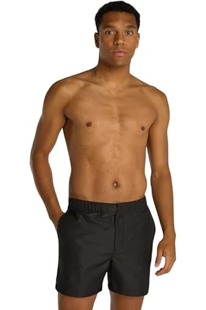Calvin Klein Short de Bain Homme Medium Double Waistband Mi-Long, Noir (Pvh Black), S