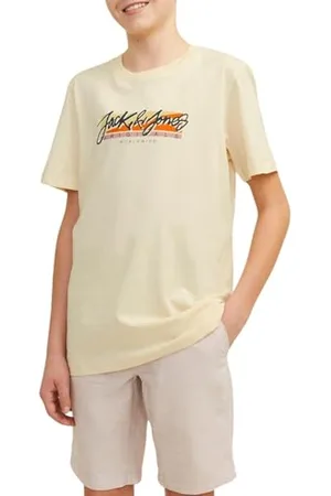 JACK & JONES Jortampa Fastrunner1 Tee SS col Rond JNR T-Shirt, Crème au Beurre, 152 cm Garçon