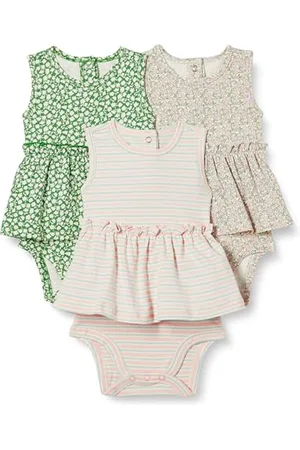Amazon Robes Barboteuses sans Manches Bébé Fille, Lot de 3, , 0-3 mois