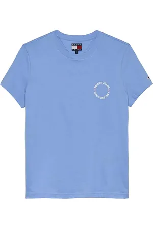Tommy Hilfiger T-Shirt Manches Courtes Femme TJ NYC avec Branding, Multicolore (Sugarplum Blue), L