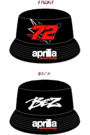 VALENTINO Dual Aprilia BEZZECCHI Fisherman Hat, Black, L-XL Unisex