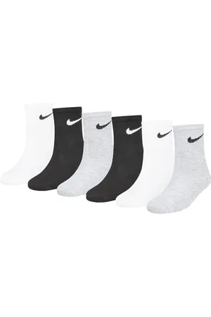 Nike Bébé Fille Kids 6-pair Crew Shoes Black/White/Grey 10c-3y Socks, , Taille Unique EU