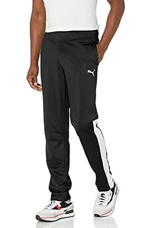 PUMA Mens Contrast Sweatpants, Black Whit, Large US