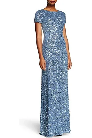 Adrianna Papell Robe à Paillettes à Manches Courtes, , 40 Femme