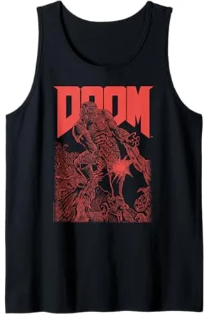 DOOM Red Sketched Cover Art Retro Video Game Débardeur