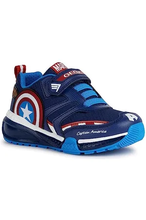 Geox J BAYONYC Boy Basket, Bleu Marine/Rouge, 31 EU