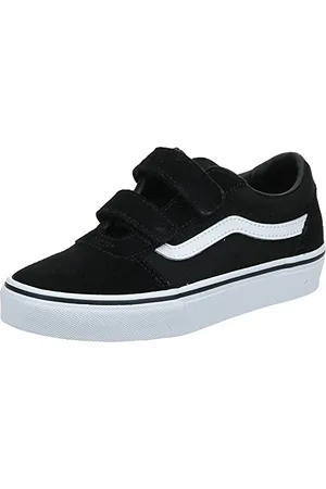 Vans Ward V-Velcro Suede, Baskets Mixte Enfant -Noir ((Suede/Canvas) Black/White) - 21 EU