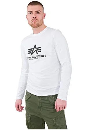 Alpha Industries Basic T-T-Shirt Manches Longues pour Hommes, White