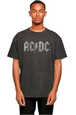 Merchcode Mp5011720-acdc-Logo Acid Washed Oversize Tee T-Shirt, , L Homme