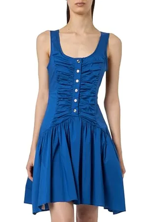 Pinko Autolico Robe Popeline Stretch avec Boutons en métal décontractée, , 42 Femme
