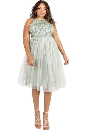 Maya Deluxe Maya Berry Embellished Halter Neck Maxi Dress Robe de Demoiselle d