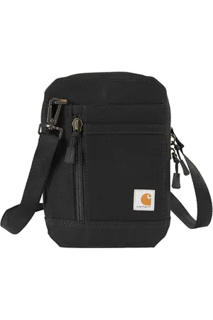Carhartt Water Resistant Nylon Duck Crossbody Wallet W/Adjustable Strap and Zipper Closure, Black, One Size
