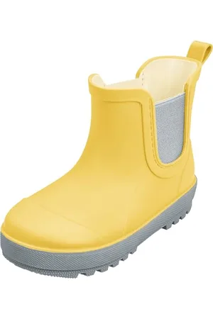 Playshoes Garçon Unisex Kinder Regenstiefel Botte de Pluie, Jaune/Gris, 18 EU