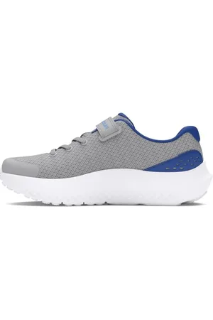 Under Armour Garçon UA BPS Surge 4 AC Chaussures de Course, Mod Gray/Tech Blue/Horizon Blue, 28.5