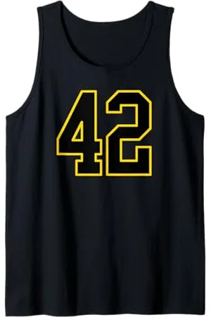 Sports Numbers Store Numéro 42 en et jaune style sport universitaire Débardeur