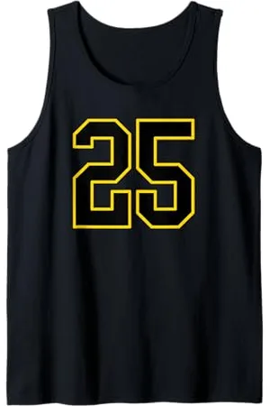 Sports Numbers Store Numéro 25 en et jaune style sport universitaire Débardeur
