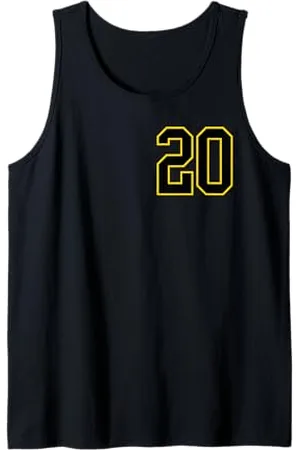 Sports Numbers Store Numéro 20 en et jaune style sport universitaire Débardeur