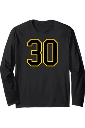 Sports Numbers Store Numéro 30 en et jaune style sport universitaire Manche Longue