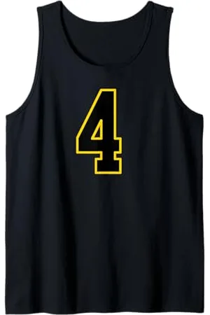 Sports Numbers Store Numéro 4 en et jaune style sport universitaire Débardeur