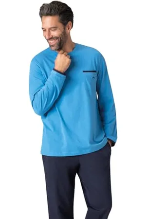 Eminence Pyjama Long col Rond Homme Dandy - Taille : 5/XL - Couleur : -Marine