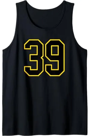Sports Numbers Store Numéro 39 en et jaune style sport universitaire Débardeur