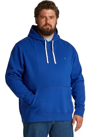 Tommy Hilfiger Sweat à Capuche Homme Essential Fleece avec Capuche, Bleu (Wedge Blue), 4XL