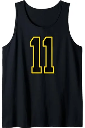 Sports Numbers Store Numéro 11 en et jaune style sport universitaire Débardeur