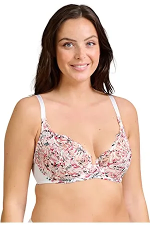Sans Complexe Soutien Gorge Classique Armatures, pour Femmes, Modèle Elise Fantaisy 70AAH62, Imprime Tropical Blanc, 105D