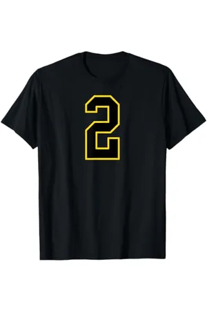 Sports Numbers Store Numéro 2 en et jaune style sport universitaire T-Shirt