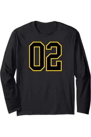 Sports Numbers Store Numéro 2 en et jaune style sport universitaire Manche Longue
