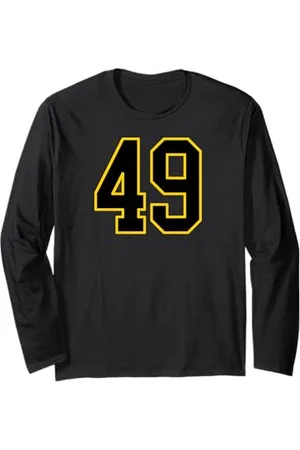 Sports Numbers Store Numéro 49 en et jaune style sport universitaire Manche Longue