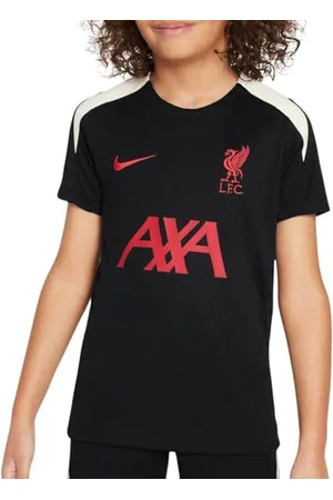 Nike FC Liverpool Strike Special Edition Dri-Fit HJ3401-013 T-Shirt de Football à Manches Courtes, en Tricot (Enfants Plus âgés), Noir/Lait de Noix de Coco, Rouge Gym, Taille M