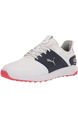 PUMA Chaussures de Golf Ignite Elevate pour Homme, Puma White-Puma Argent-Puma Navy, 44 EU