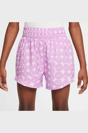 Nike One HF8235-532 Short tissé à Taille Haute pour Enfants Plus âgés, Fuchsia/Blanc, Taille XS