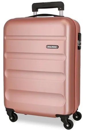 Roll Road Flex Valise rigide fabriquée en ABS, un matériau, fermeture à combinaison latérale, 4 roues doubles, bagage main, intérieur pratique avec un compartiment, nude, Talla única, Valise de cabine