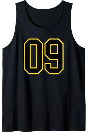 Sports Numbers Store Numéro 9 en et jaune style sport universitaire Débardeur